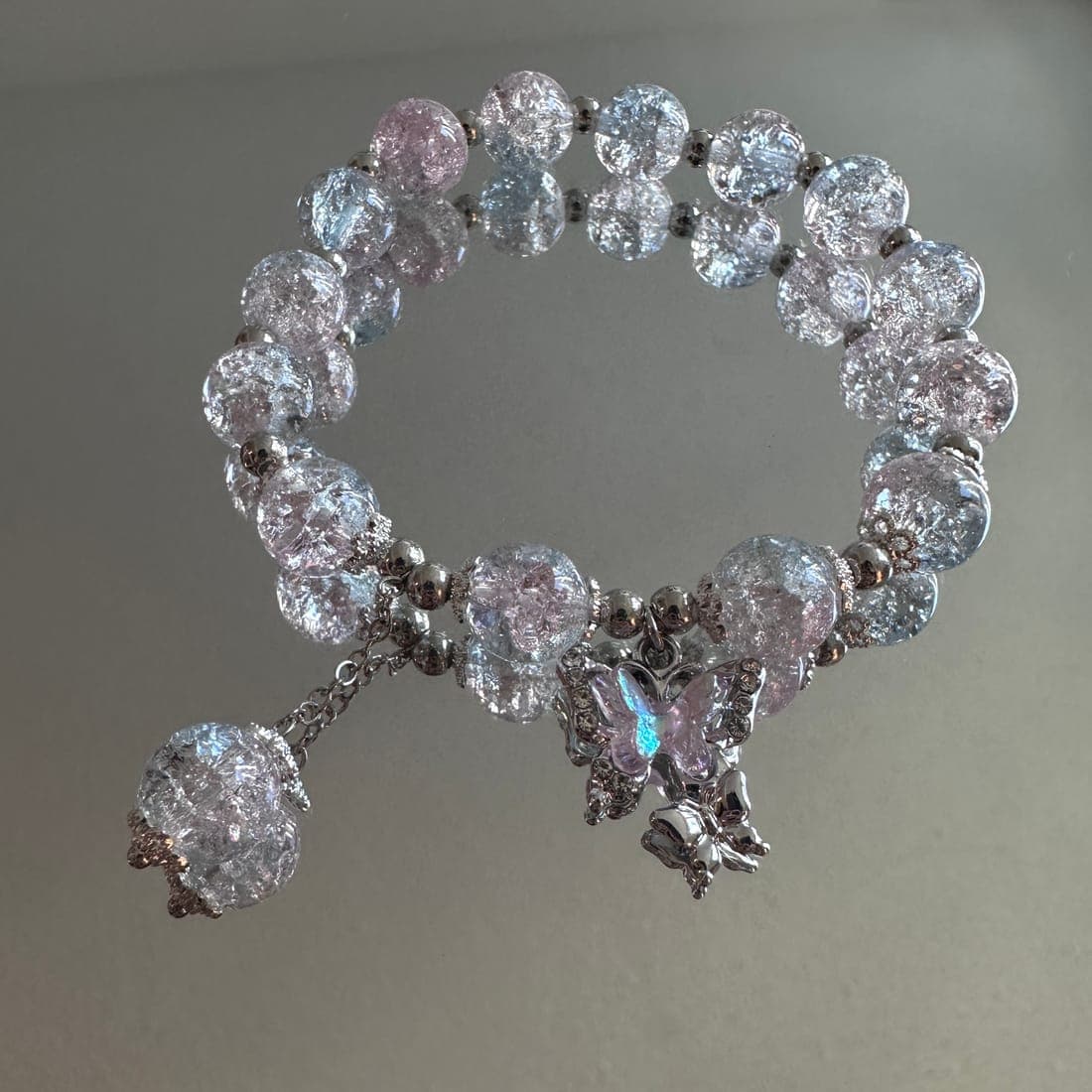 Silver Crystal Charm Bracelet